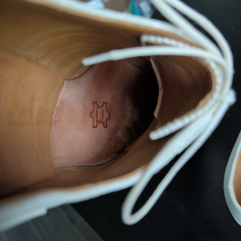 Brooks Brothers Peal & Co Mens White Buck Wingtip Oxford Shoes 11.5 D England - Picture 8 of 14